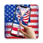 usa flag zipper lock android application logo